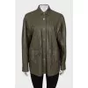 Faux leather shirt