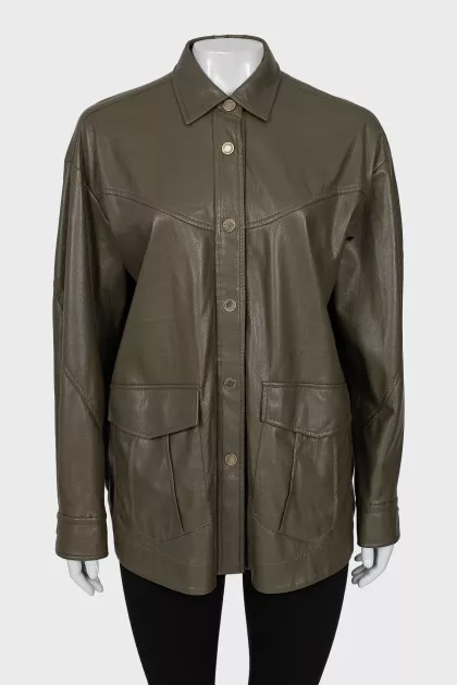Faux leather shirt