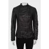 Brown leather jacket with zipper