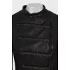 Brown leather jacket with zipper