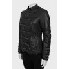 Brown leather jacket with zipper