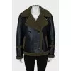 Black straight cut sheepskin coat