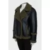 Black straight cut sheepskin coat