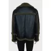 Black straight cut sheepskin coat