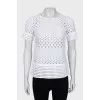 Perforated white t-shirt