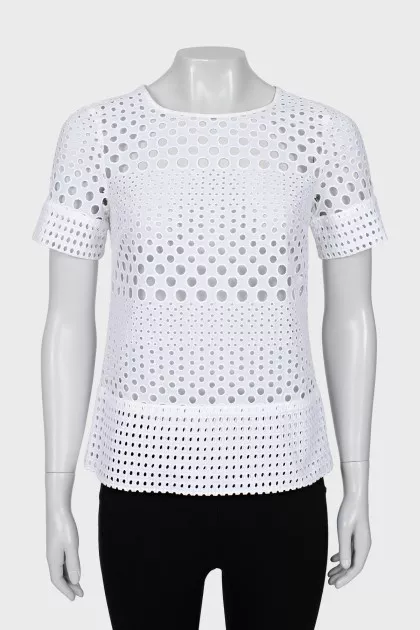 Perforated white t-shirt