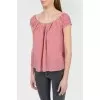 Blouse in small print with short sleeves
