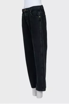 Джинсы straight fit черног цвета