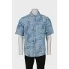 Men's short sleeve denim shirt