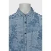 Men's short sleeve denim shirt