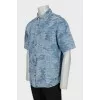 Men's short sleeve denim shirt