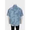 Men's short sleeve denim shirt