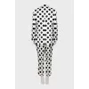 White polka dot suit with tag