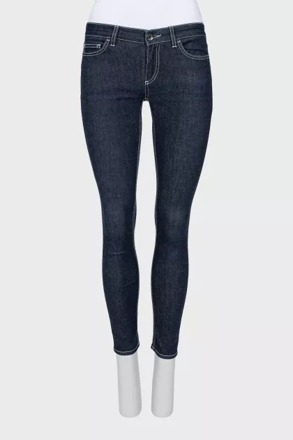 Skinny jeans with contrast stitching