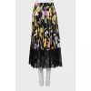 Floral print skirt with lace