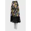 Floral print skirt with lace