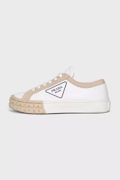 White textile sneakers