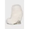 White fur ankle boots