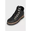 Quilted leather boots