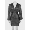 Fitted dress in silver color