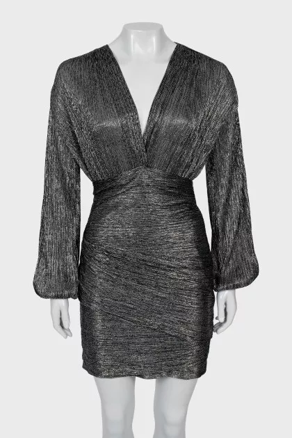 Fitted dress in silver color