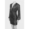 Fitted dress in silver color
