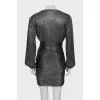 Fitted dress in silver color