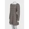 Fitted dress in a checkered pattern