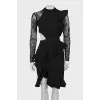 Dress with lace sleeves