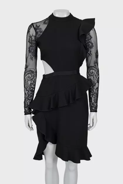 Dress with lace sleeves