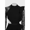Dress with lace sleeves