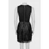 Dress with transparent top and fringe