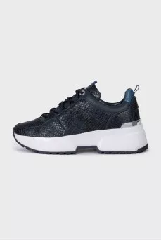 Blue sneakers in animal print