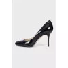 Patent leather pumps with heels