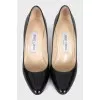 Patent leather pumps with heels