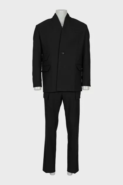 Men's black suit with tag