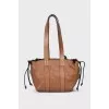 Leather bag with long handle