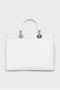 Белая сумка Lady Dior
