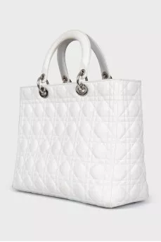 Белая сумка Lady Dior