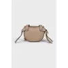 Leather bag with patch pocket