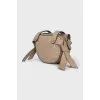 Leather bag with patch pocket