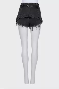 Denim shorts-skirt