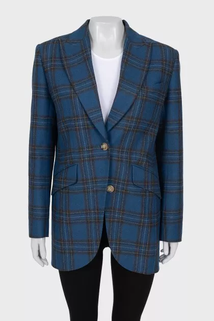 Blue checkered jacket