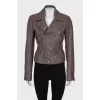Brown leather jacket