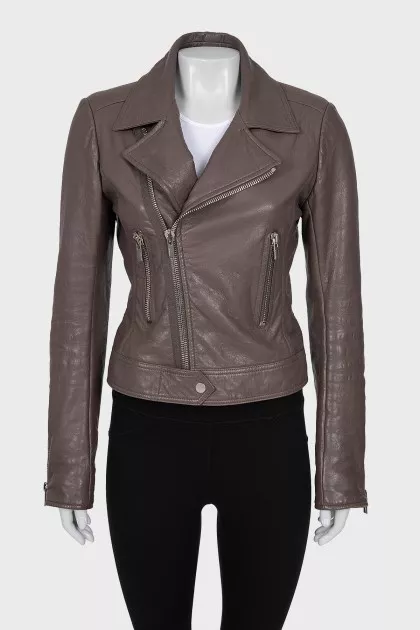 Brown leather jacket