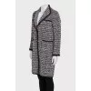 Black and white button coat