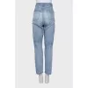 Straight fit high waist jeans