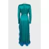 Dress decorated with ostrich feathers