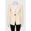 Wool jacket with button fastening