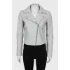Leather jacket with silk lining